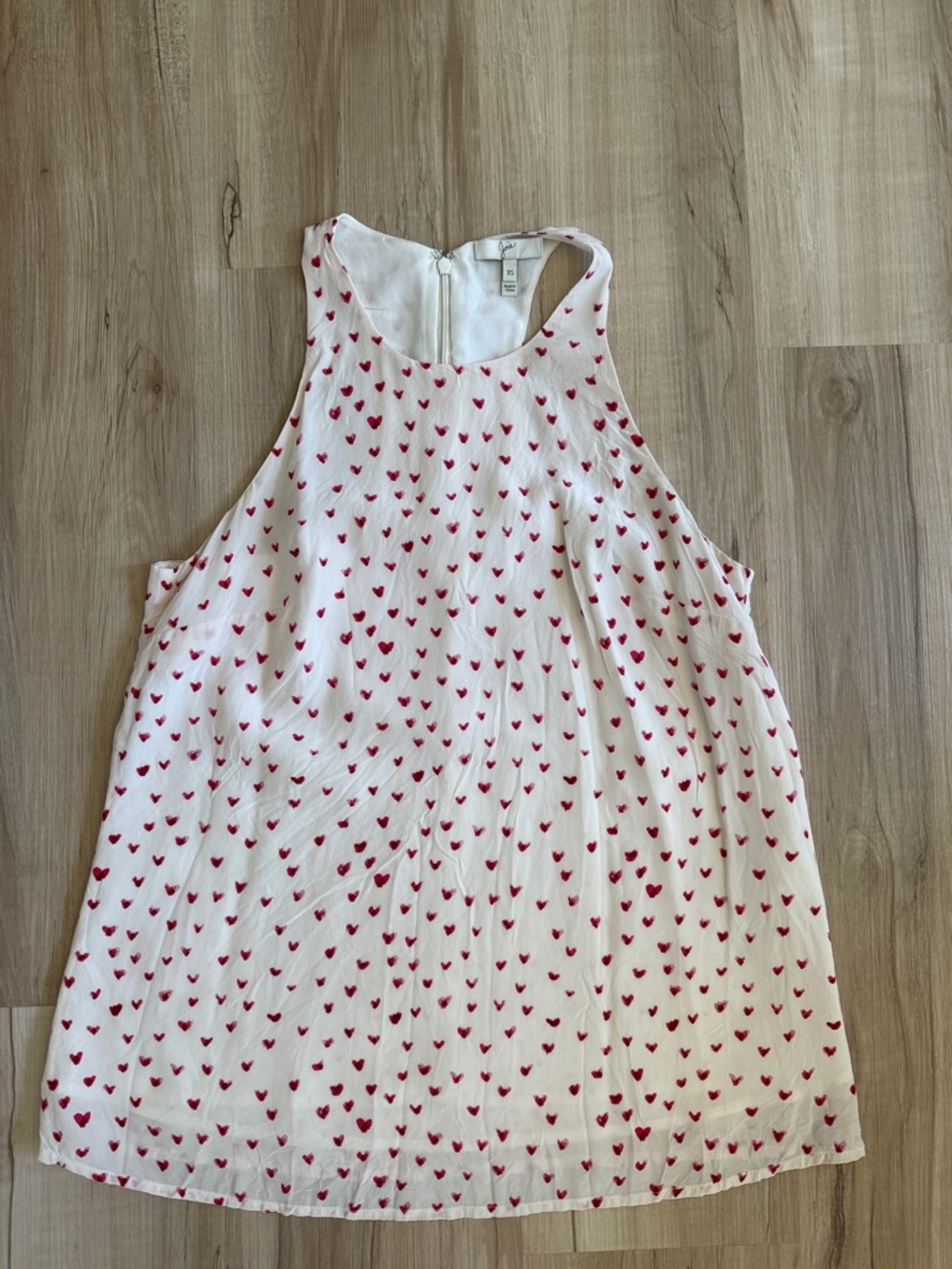 Joie silk White Tank Top with Red Heart Print